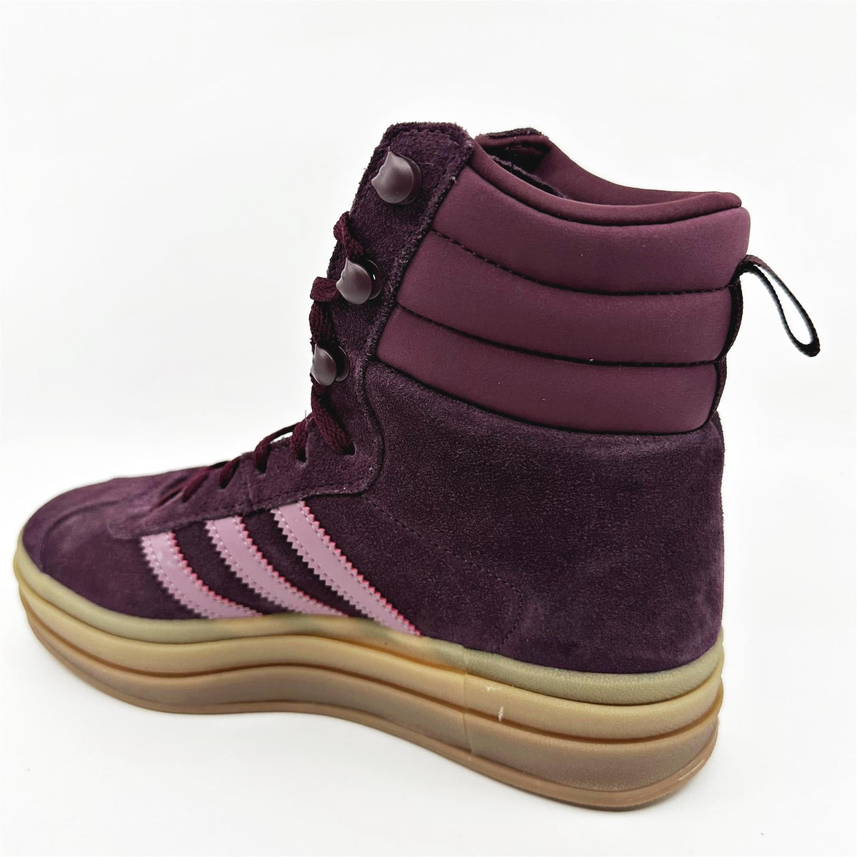 Adidas Gazelle Boot Maroon Wonder Orchid Gold Womens Athletic Sneakers (ID6882)