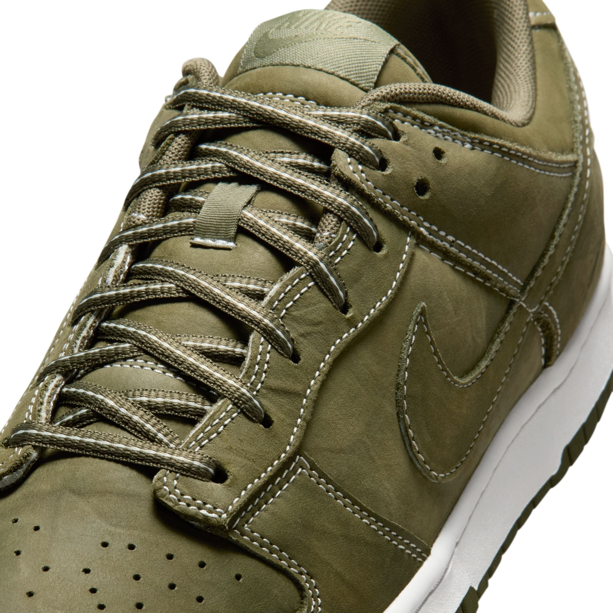 Nike Dunk Low QS "Medium Olive Reverse Stitch" - IO4550-200