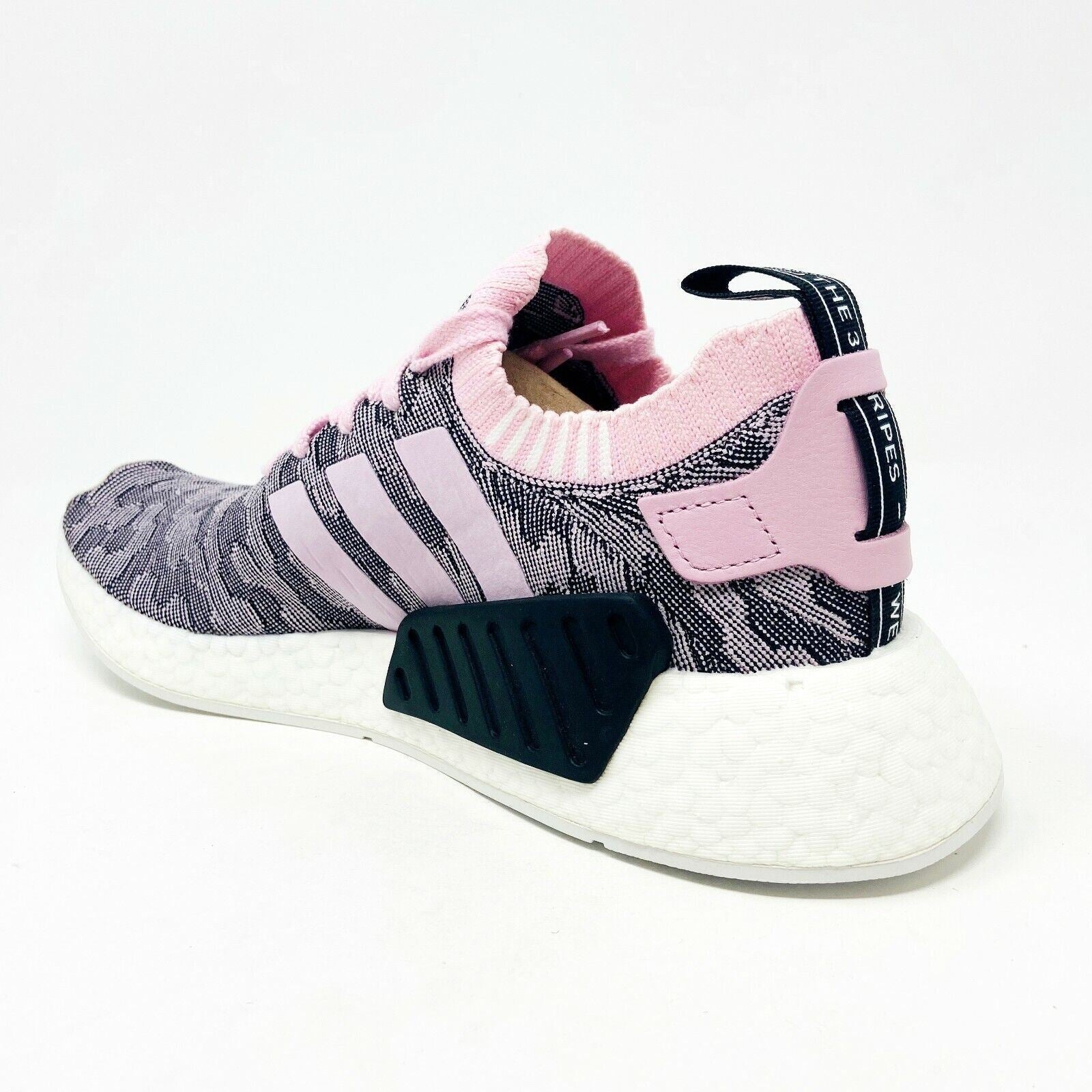 Adidas NMD R2 PK PrimeKnit Wonder Pink Black Womens Size 9.5 Sneakers BY9521