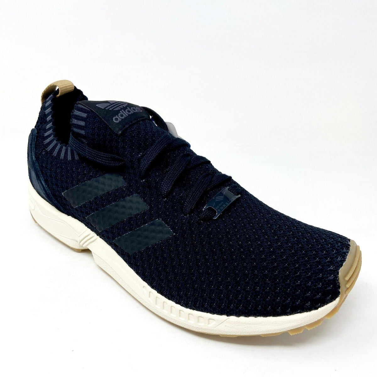 Adidas Originals ZX Flux PK Black Gum Mens Primeknit Running Sneakers BA7371